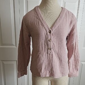 Madewell Gauze Top Mauve Size Small